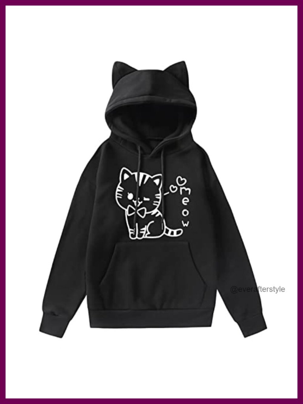 Women's Cat Hoodie with Cat Ears & Kangaroo Pocket Fleece Pullover